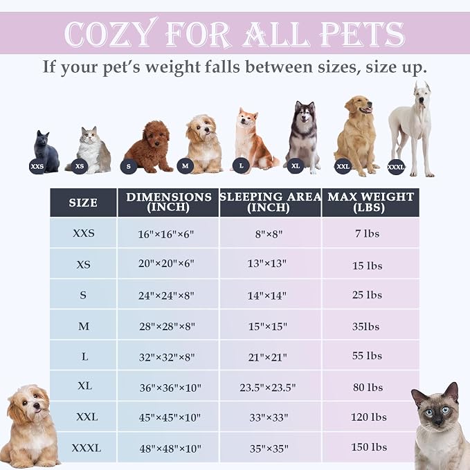 Washable Calming Dog & Cat Bed for Ultra Large Small Medium Size Pet | Donut Round Cute Warming Mat House Supply Indoor, 8 Sized Deal Necessity Essential Furniture for Boy Girl Puppy Kitten kitty