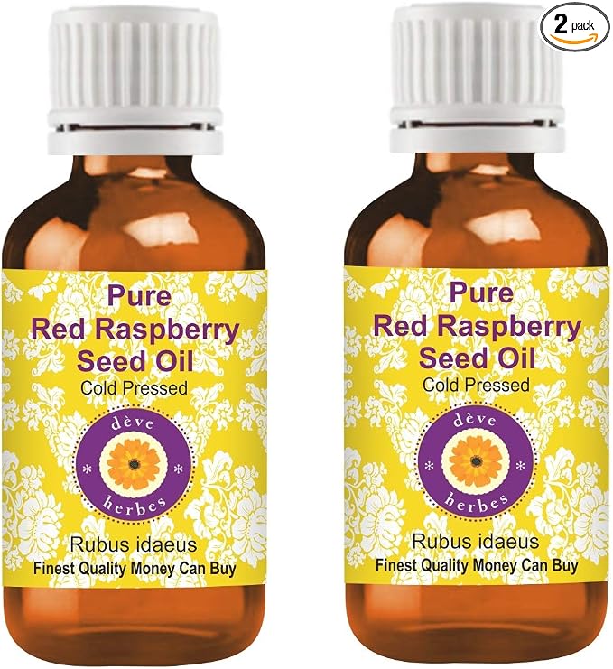 dève herbes Pure Red Raspberry Seed Oil (Rubus idaeus) Cold Pressed (Pack of Two) 100ml X 2 (6.76 oz)