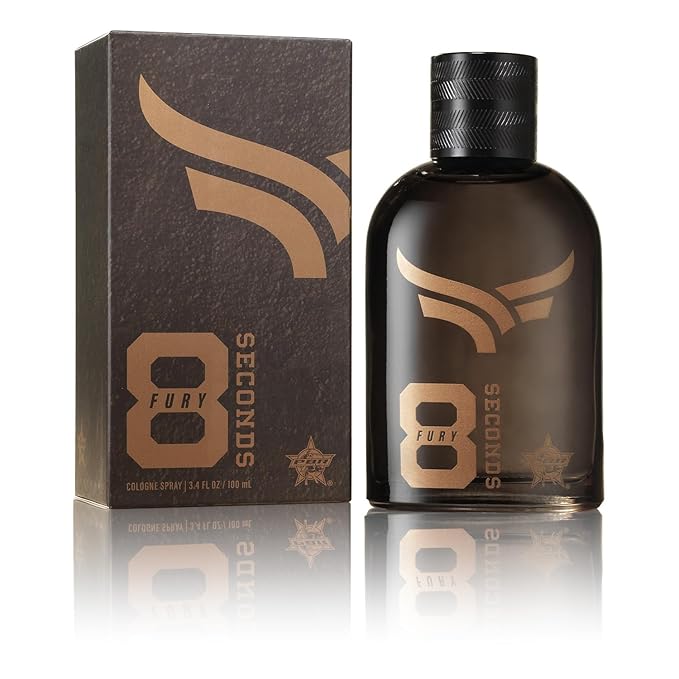 Tru Western PBR 8 Seconds Fury Men’s Cologne Spray for Men, Brazilian Pepper, Green Apple, Lavender, Amber & Birch Notes, 3.4 fl oz (100 ml)