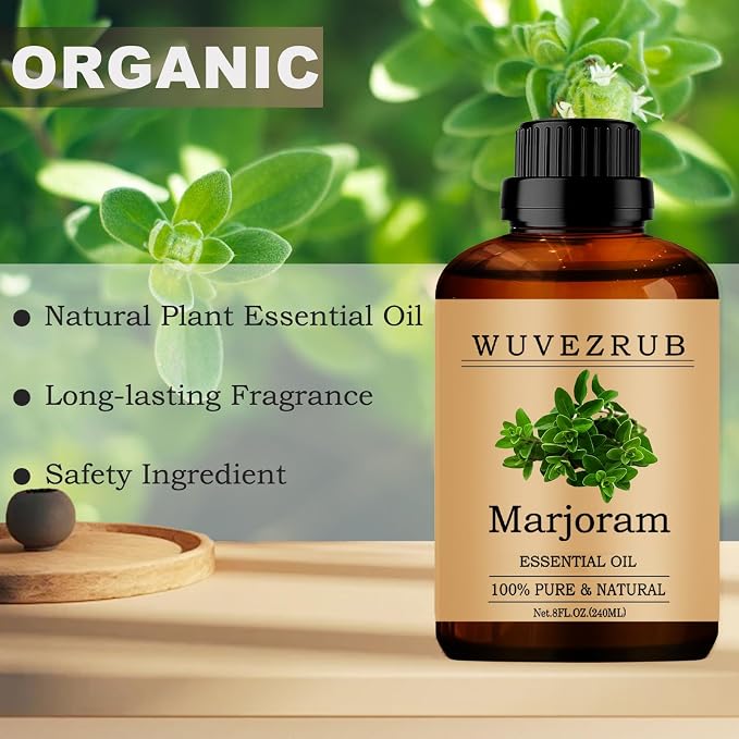 Marjoram Essential Oil 240ML - 100% Pure and Natural for Aromatherapy Diffuser - 8 Fl Oz