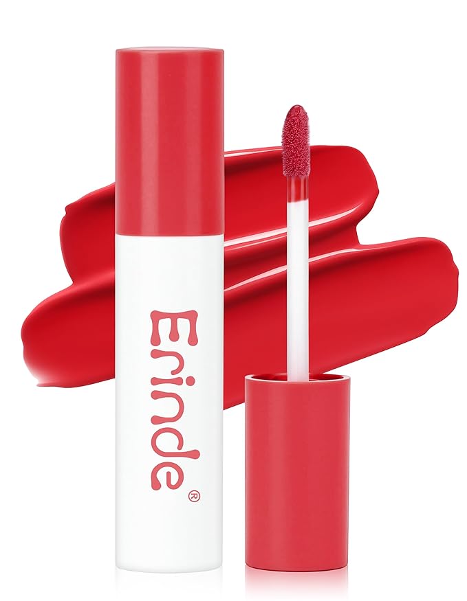 Erinde Lips Staining Lip Oil, Glossy Lip Stain, Long-Lasting Lightweight Lip Staining Oil, Moisturizing Plumping Hydrating Glossy Lip Tint, Vegan & Cruelty-Free, 07