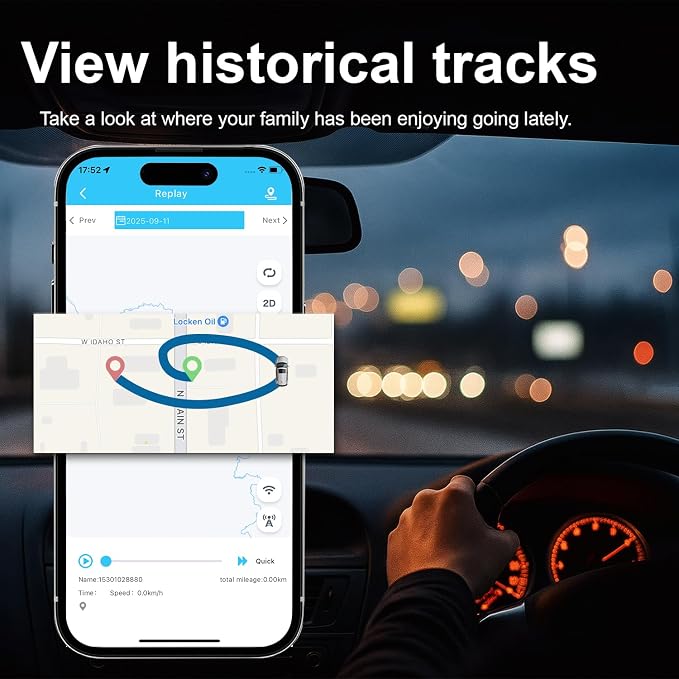 GPS Tracker for Vehicles, GPS Portable Magnetic Car GPS Tracking | Wide-Area Location GPS Tracker for Kids, Dogs, No Subscription Required/No Monthly Fee/No SIM Card Required