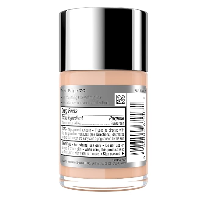 Neutrogena Healthy Skin Liquid Foundation Makeup with Broad Spectrum SPF 20 Sunscreen, Lightweight, Medium Coverage Makeup with Sunscreen and Pro-Vitamin B5, Fresh Beige 70, 1 fl. oz