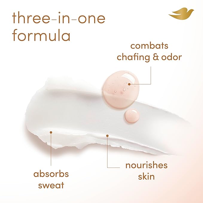 Dove Whole Body Deo Aluminum Free Anti-Chafe Deodorant Stick for Women Coconut Vanilla 2.4 oz