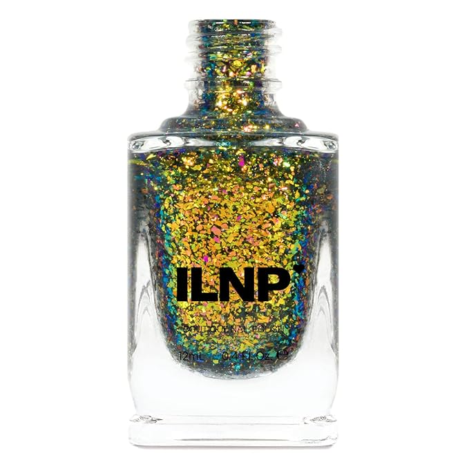 ILNP Brilliance - Pale Gold, Pinkish Bronze, Light Green Ultra Chrome Color Shifting Flakie Nail Polish