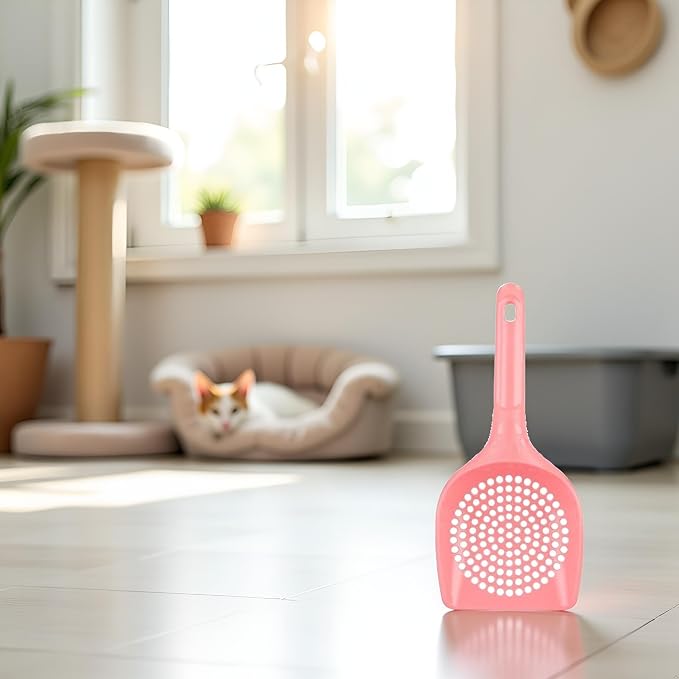 Pink Plastic Cat Litter Scoop Pet Care Sand Waste Scooper Shovel Hollow Cleaning Tool Pet Supplies Easy to Clean Cat Litter Scoops Litter and Housebreaking Pet Supplies