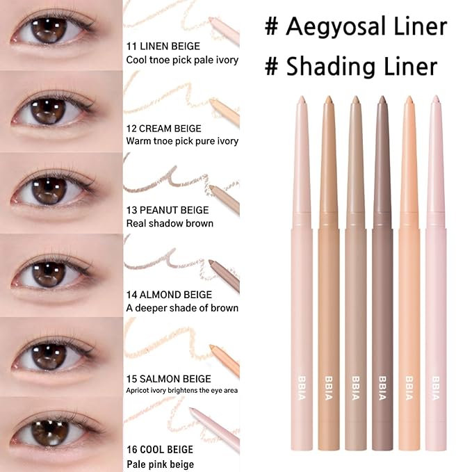BBIA Last Auto Gel Eyeliner 17 Color – Multi-Use Longwear & Waterproof Mechanical Eye Liner Easy Drawing with Smooth Texture Smudge-Resistant Shadow & Glitter Vegan Korea Eye Makeup (11 LINEN BEIGE)