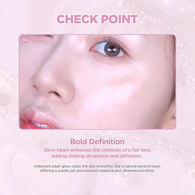 lilybyred Luv Beam Glow Veil | Korean Heart-Shaped Highlighter, Illuminating Shimmer, Radiant Glow, Silky Powder Texture, Buildable & Blendable, Lightweight & Long-Lasting, 0.12 oz. (07 Chiffon Beam)