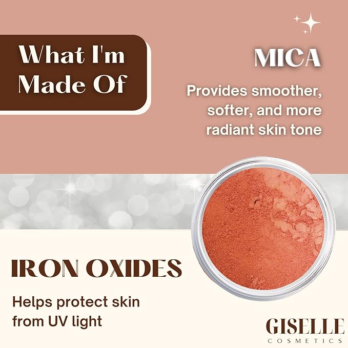 Rich Girl Matte Blush - Mineral Makeup, Pure Talc Free, Loose Face Powder for Cheeks - 5 Gram Travel Size