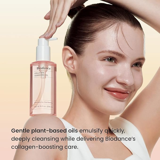BIODANCE Collagen Cleansing Oil, Facial Oil Cleanser, Gentle Makeup Remover without Clogging Pores, Removes Bleackhed and Whitehead for Sensitive Skin, Oily Skin, Korean Skincareㅣ6.76 fl. oz. (200 ml)