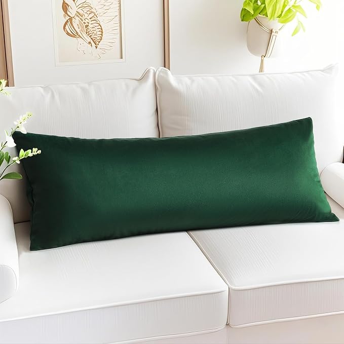 Artscope Luxury Velvet Lumbar Pillow Cover Super Soft Decorative Rectangle Throw Pillow Covers Case Cushion Covers for Sofa Couch Bedroom Car Decor 14x36 Inch Army Green