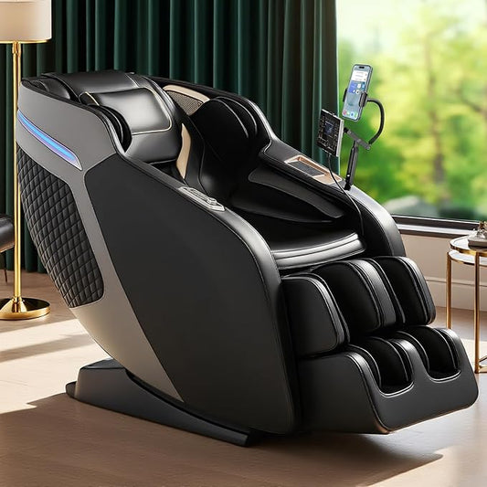 2025 4D Massage Chair Full Body, SL Track Massage Chair Recliner with Body Scan, 18 Auto Modes, Zero Gravity, Airbags, Heating, AI and App Control, Deep Yoga Stretch, Extendable Footrest