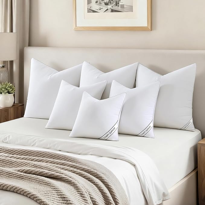 MIULEE 20x20 Pillows Inserts Pack of 4, Down Alternative Virgin Filling | Decorative Pillow Insert, Comfy Support Throw Pillows for Sofa Couch Bed