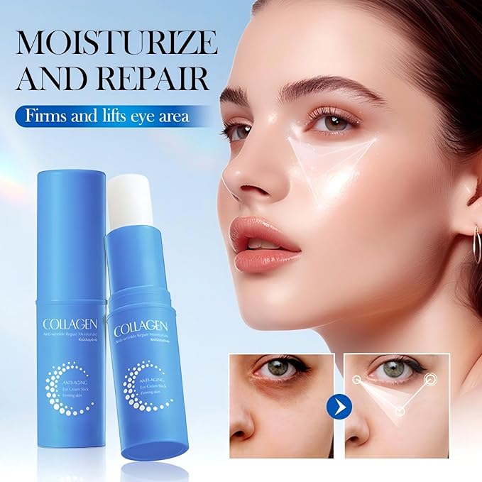 Retinol Eye Stick - Eye Cream for Dark Circles and Puffiness with Caffeine, Collagen & Hyaluronic Acid, Retinol Eye Cream Anti Aging, Reduces Fine Lines, Wrinkles & Under Eye Bags (1pcs)