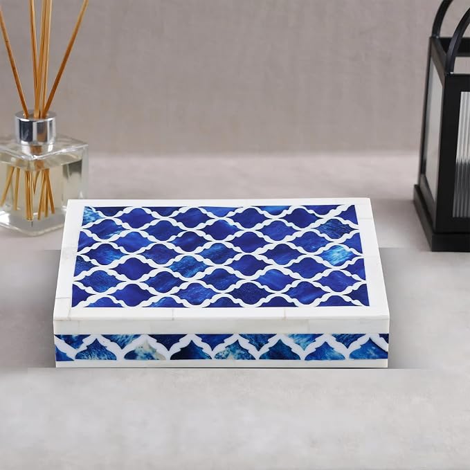 Handicrafts Home Decorative Box 8x6 – Photo Storage Box, Jewelry Organizer, Modern Decorative Storage Box with Lid, Bohemian Table Décor, Vintage Keepsake Box for Shelf or Coffee Table Décor