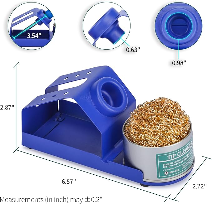 YIHUA M-2 Soldering Iron Holder, Heat-resistant Tip Cleaner with Brass Wool Tip Cleaner and Cleaning Sponge for Stable Soldering Iron Storage and Cleaning