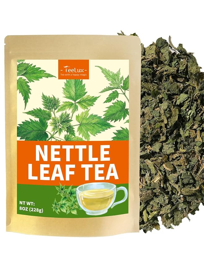 TeeLux Nettle Leaf Tea, Natural Stinging Nettle Tea Loose Leaf, Caffeine Free, Refreshing & Smooth taste, 8oz