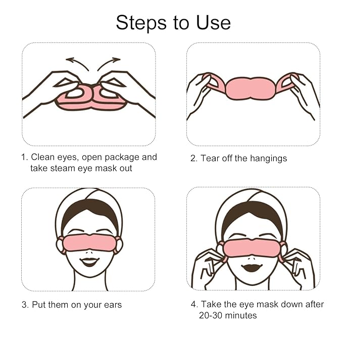 5 Packs Steam Eye Masks For Dry Eyes, Eye Heating Pad Warm Compress For Eyes Stress Relief, Disposable Heated Eye Mask Travel Essentials, Spa Relaxing Self Care Gifts For Women (Large, Lavender)