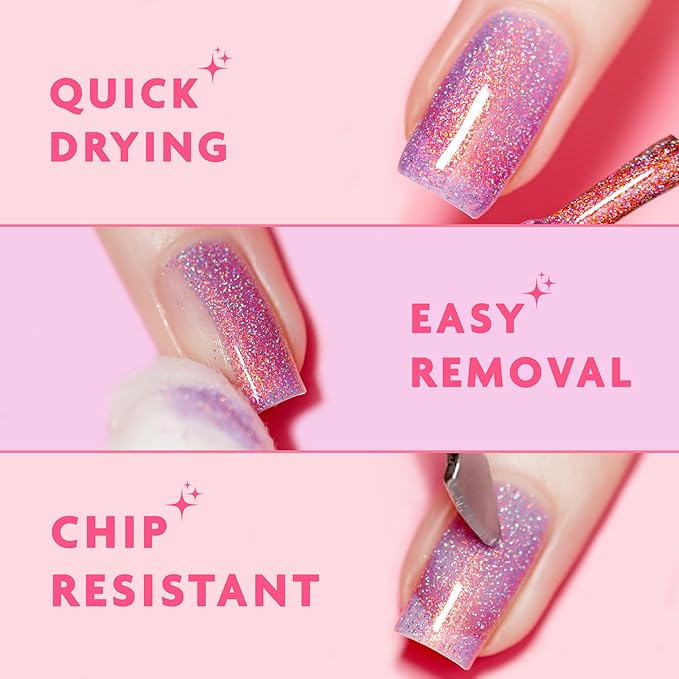 ILNP Fairy Dust - Magical Violet Holographic Jelly Nail Polish