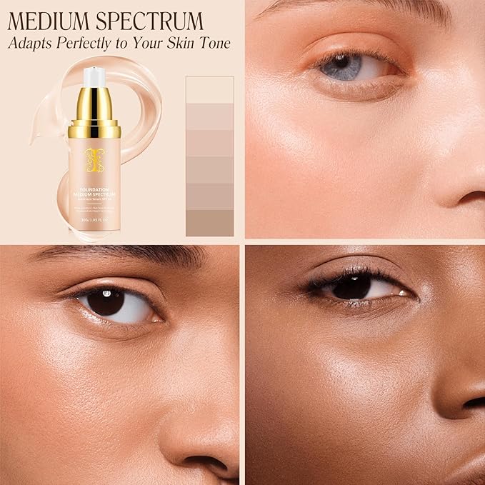 TLM Color Changing Foundation Concealer Cover Cream Liquid Base Flawless Full Coverage Natural Foundation Makeup Moisturizing Fluid for All Skin SPF15 (#2, 30ml)