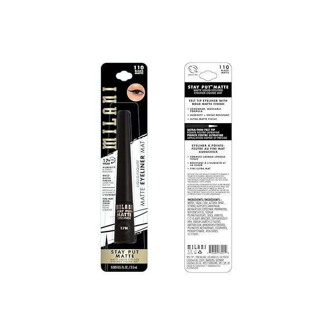Milani Stay Put Matte Liquid Liner, 01 Black Matte
