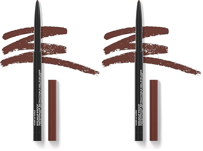 wet n wild Gel Eyeliner, Retractable, Brick Brown | Waterproof | Smudge-Resistant | Cruelty-Free & Vegan | Pack of 2