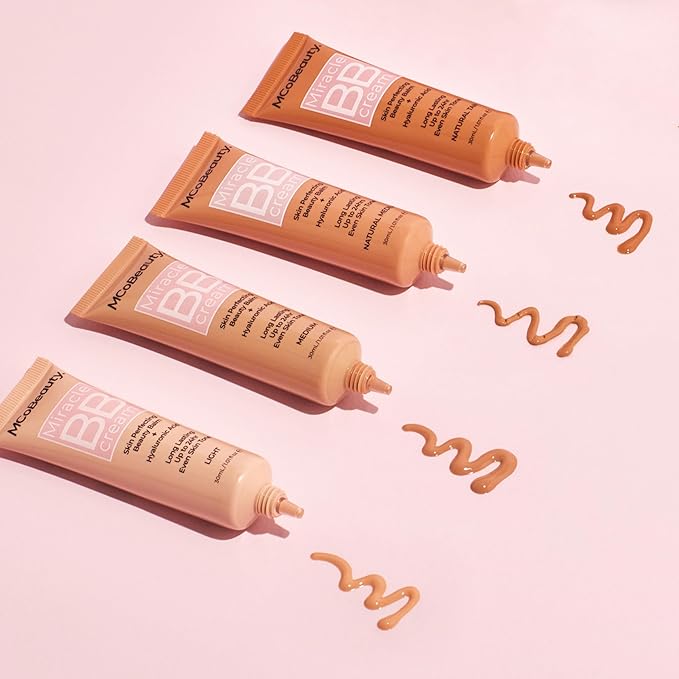 MCoBeauty - Miracle BB Cream - Primes and Tints - Everyday Skin Tone Balancing Face - Contains Hyaluronic Acid and Glycerin - Cream Natural Tan Shade