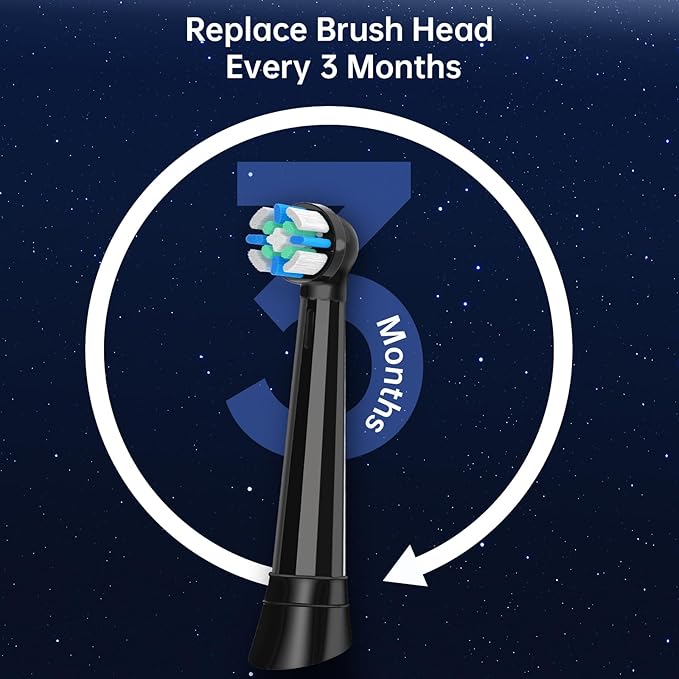 IO Replacement Heads Compatible with Oral B iO 2/3/4/5/6/7/8/9/10/Deep Clean Electric Toothbrush, Brush Heads Compatible with IO for Teeth Clean (8 Black)