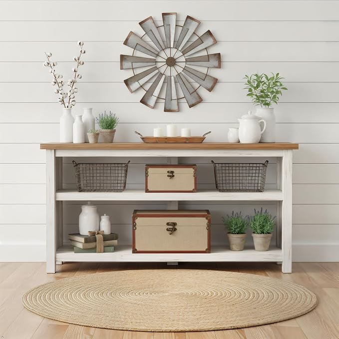 Farmhouse Decorative Storage Trunks Set of 3 Linen and Wood Boho Vintage Boxes with Metal Handles and Clasp, Rustic Wooden Keepsake Chests for Living Room, Entryway & Bedroom Organization
