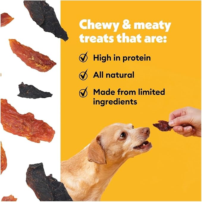 Wiggles & Wags Jerky Cuts Dog Treats, Assorted Chicken, Tuna and Pork, 16 Ounces with a DN Essentials Bone Shaped Waste Bag Dispenser & Free Roll