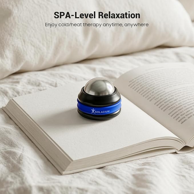 Solacium CryoSphere Mini - Stainless Steel Cold Massage Roller Ball - Handheld Massage Tool for Sore Muscles, Shoulders, Arms, Neck, Back, and Feet