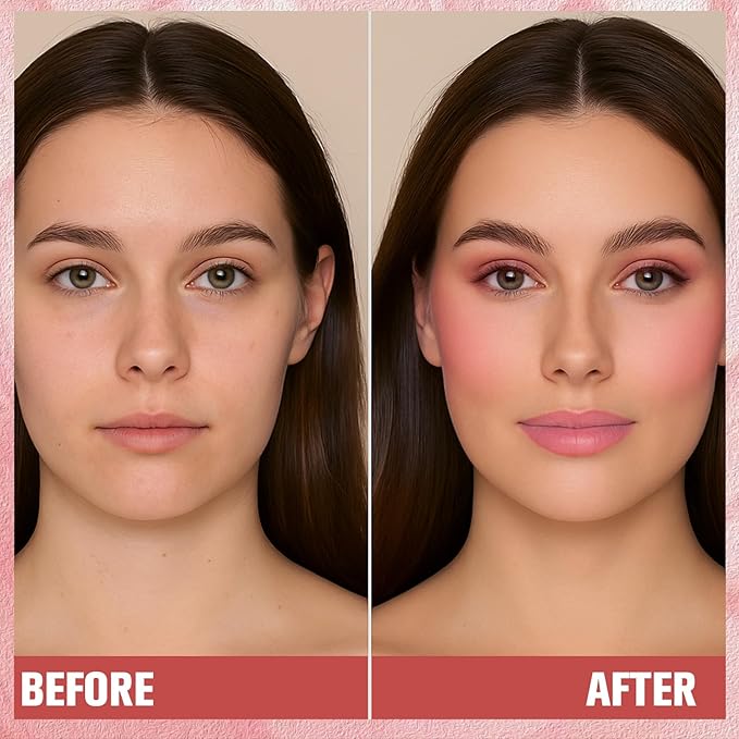 Dewy Liquid Blush for Cheeks, High Pigment Buildable Cream Blush, Long-Lasting Natural Glow - Hydrating Formula Lightweight Makeup Radiant Flushed Cheeks (01 Pink)