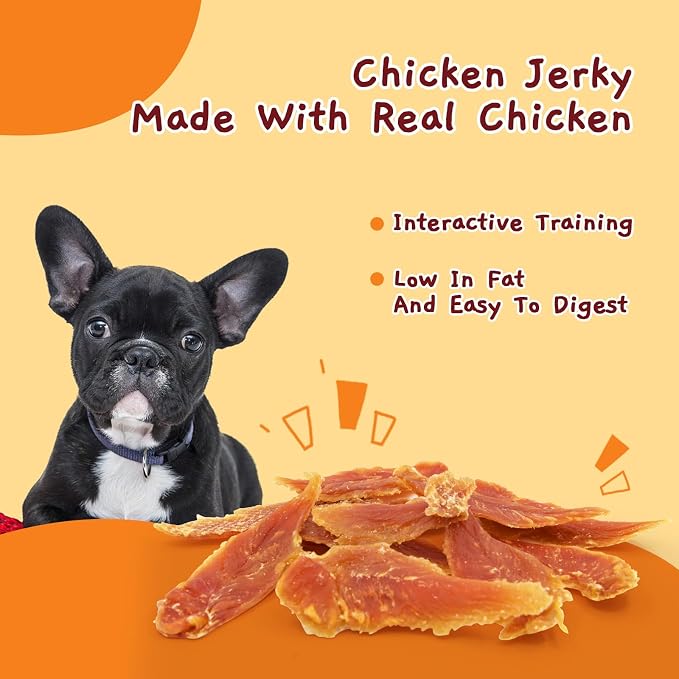 Jungle Calling Chicken Breast Jerky Dog Treats for Medium/Large Breeds | High Protein Chicken Jerky, Real Chicken Breast, Stomach-Friendly, Chewy for Teeth Cleaning, Ideal for Training, 10.6 Oz