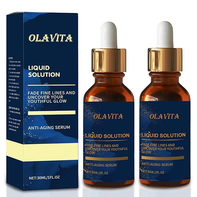 Liquid Solution Anti Aging Serum – New Upgraded Vitamin C Hydrating & Firming Facial Serum with Collagen Support,2Pack