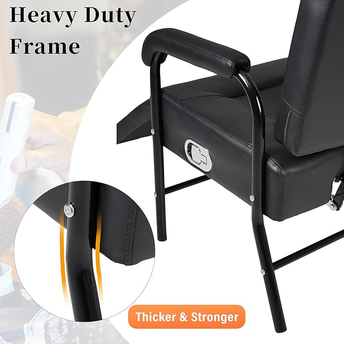 Shampoo Chair with Footrest for Salon,Adjustable Reclining Up to 90-150°Salon Seat for Barber Equipment,Hair Stylist,Leather Shampoo Bowl Spa Beauty Equipment for Beauty Shop