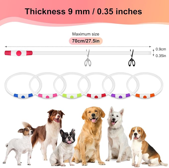 Led Dog Collar - Waterproof Lighted Doggie Collars for Night Rechargeable, High Visibility TPU Cuttable Lighted Pet Collar (Red)