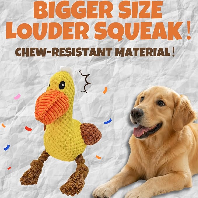Squeaky Pelican Dog Toys, Plush Interactive Stuffed Toy for Dogs