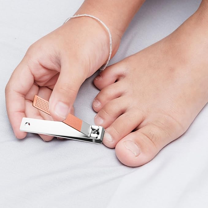 Mudder 6 Pcs Rose Gold Large Toenails Clippers Big Nail Clippers Straight Edge Toenails Cutters Stainless Steel Nail Trimmer Cutters for Men Women Thick Nails Straight Sharp Blade and Anti-slip Handle