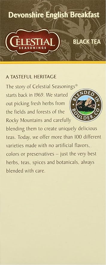 Celestial Seasonings Devonshire English Breakfast Black Tea 25 Tea Bags