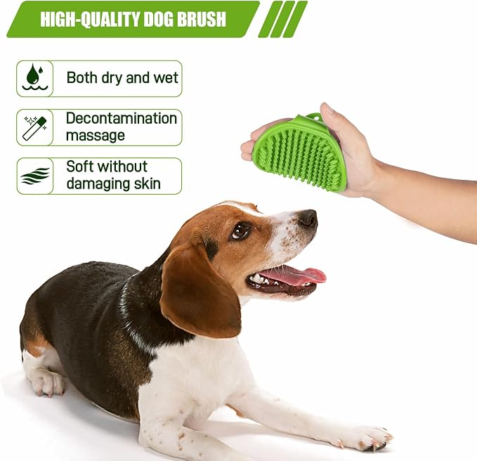 Dog Buttons for Communication, 8 Pack Recordable Talking Buttons for Dog Training with 30 Seconds Voice Recording | Includes Non-Slip Mat & Dog Bath Brush Present Set