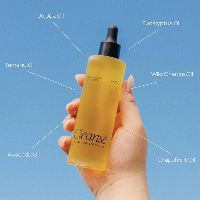 The Daily Essential Jojoba Cleansing Oil For Face Pore Cleaner Non-Toxic + Plant Based | Gentle Deep Cleanser, Makeup Remover, Moisturizing | Cleaner Healthy Skin
