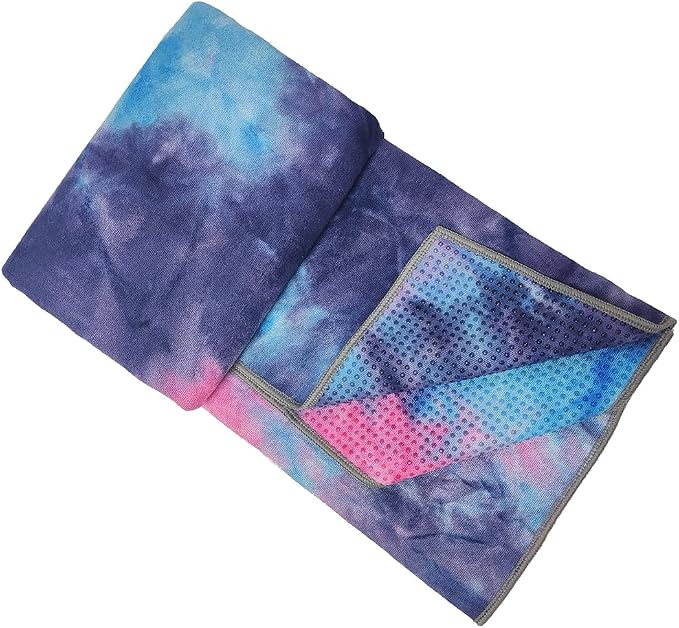 Yoga Towel for Yoga Mat, Non Slip Mat Cover for Hot Yoga, Washable Microfiber Light Weight (Purple-Pink)
