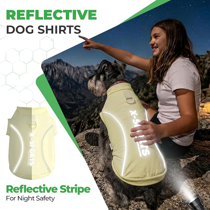 ABRRLO 3-Pack Reflective Dog Shirts for Small Medium Dogs Sun Protection Lightweight Puppy Cat T-Shirt with D-Ring,Soft Stretchy Dog Cooling Vest Cute Puppy Clothes Girl Summer Pet Outfits