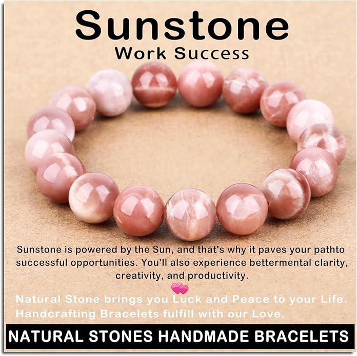 AD Beads Handmade Gemstone Stretch Elastic Bracelet Crystal Healing Reiki Nature's Beauty and Spiritual Essence Unisex