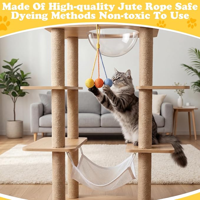 Leitee 20 Pcs Interactive Cat Toys for for Indoor Cats Set, Wooden Cat Wand Toywith Bells Feather Handle Chew Rope Mouse Sisal Balls Kitty Toys for Play Chase Exercise (Colorful)