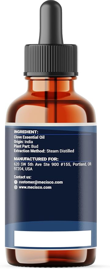 Mecisco Clove Essential Oil Supplement – for Toothache, Oral Care, Skin & Hair – Clove Oil Organic – 1 FL Oz - 30 ml
