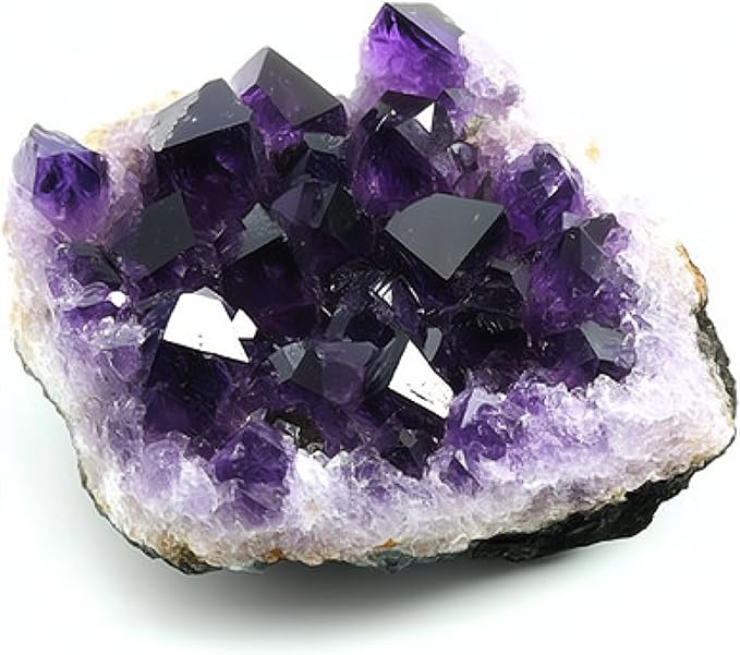 Amethyst Crystal 2PCS (Approx. 0.882lb–1.15 lb, 0.79”–3.15”) Raw Purple Quartz Clusters Healing Crystals and Stones for Reiki Chakra Meditation Geode Decor Agate Tower Set