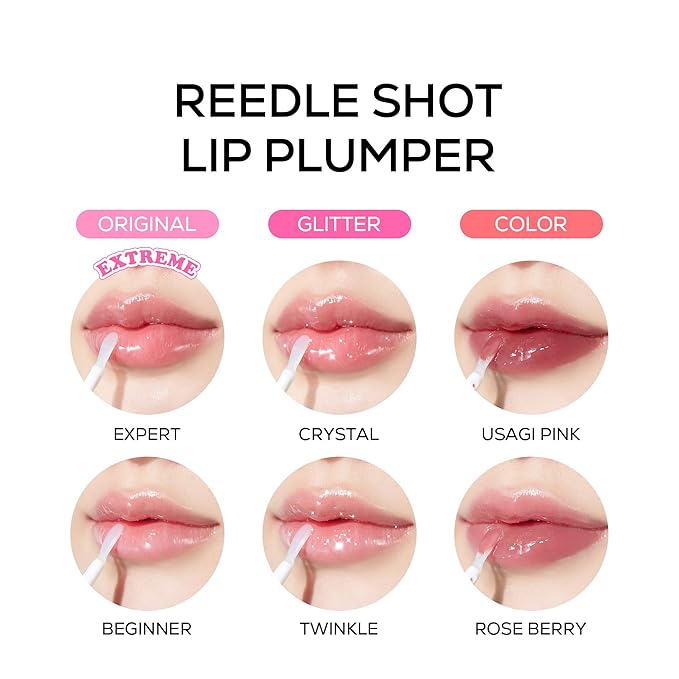 VT COSMETICS Reedle Shot Lip Plumper in Twinkle & Glitter, Hydrating Plumping Lip Gloss, High Shine Glitter Finish, Infused with Jojoba Oil, Korean Beauty Makeup, 0.15 oz.