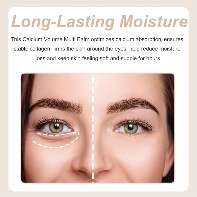 DreamCatching Calcium Multi Balm Stick, Calcium Volume Multi Balm, Collagen Moisturing, Anti-aging, Wrinkle Core Stick, Hydrating, Firming Skin, Suitable for Eyes, Neck, Face, 1PC