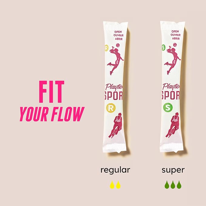 Playtex Sport Odor Shield Tampons Regular Absorbency, Unscented - 32ct | Regular Tampons for Women, Feminine Care, Playtex Tampon with 360 Leak Defense and Odor Control